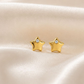 BRINCOS EM PRATA 925 DOURADO COM ESTRELA E ZIRCONIA