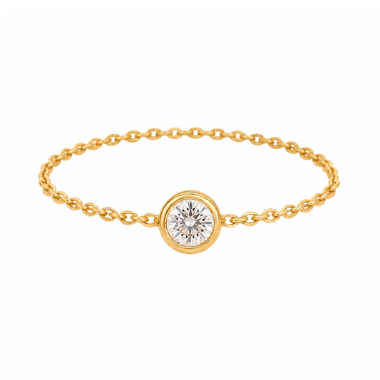 ANEL EM OURO 19,2K C /DIAMANTE 0,05CT