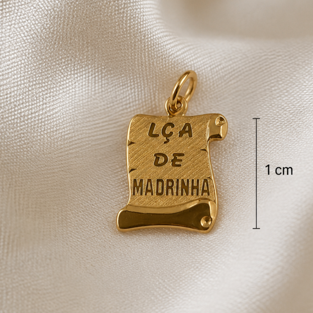 MEDALHA EM OURO 19.2K - LÇA MADRINHA