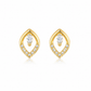 BRINCOS EM PRATA 925 DOURADA COM ZIRCONIAS