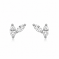 BRINCOS EM PRATA 925 COM 2 ZIRCONIAS