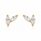 BRINCOS EM PRATA 925 COM 2 ZIRCONIAS