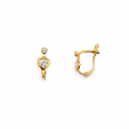 BRINCOS EM OURO 19,2K C/ ZIRCONIAS