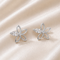 BRINCOS EM PRATA 925 FLOR COM ZIRCONIA