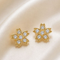 BRINCOS EM PRATA 925 DOURADO FLOR COM ZIRCONIAS