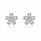 BRINCOS EM PRATA 925 PRATEADO FLOR COM ZIRCONIAS