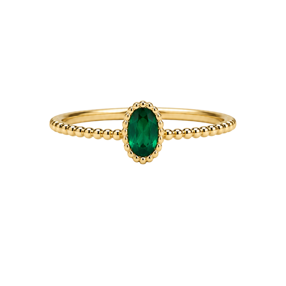 ANEL EM OURO 9K COM PEDRA ZIRCONIA COR