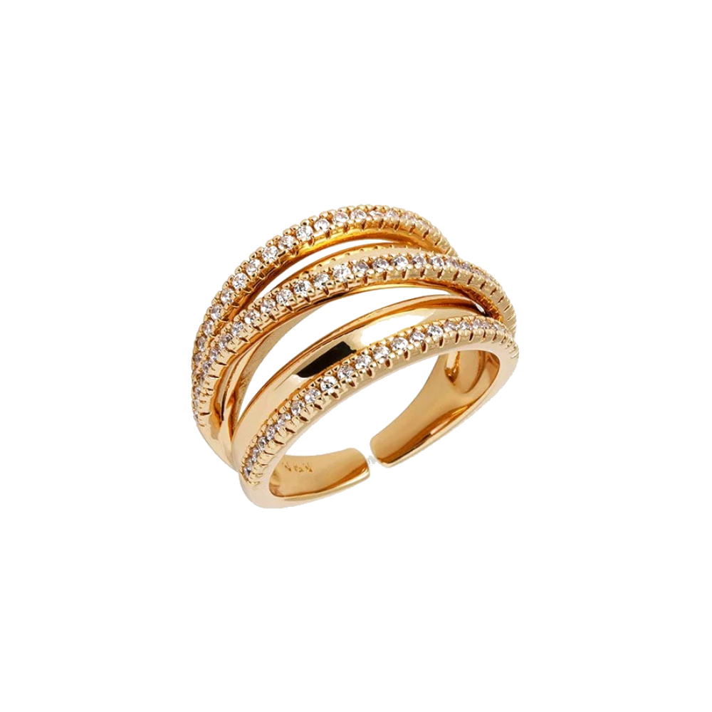 ANEL VIDAL & VIDAL EM BRONZE COM BANHO DE OURO 18K