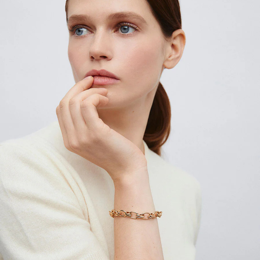 PULSEIRA VIDAL & VIDAL EM BRONZE COM BANHO DE OURO 18K