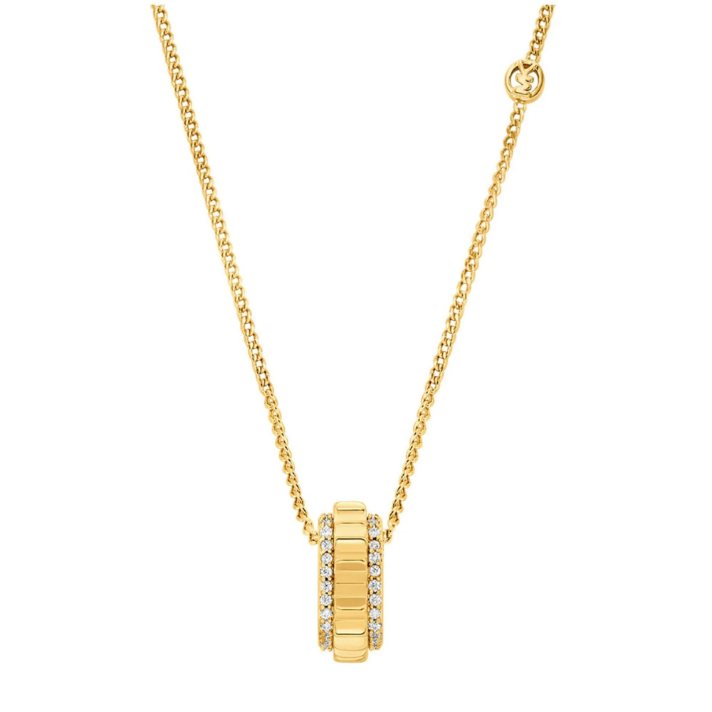 COLAR PAVE MICHAEL KORS EM AÇO PLAQUEDO A OURO18K