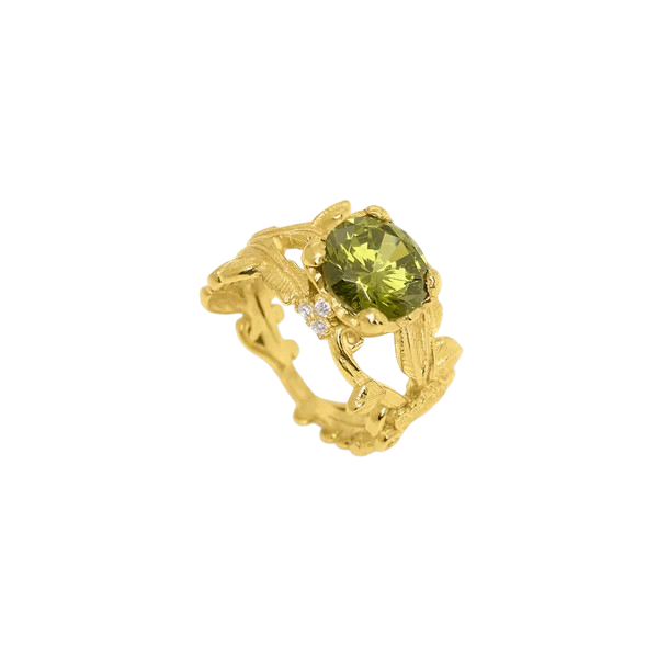 ANEL EUGÉNIO CAMPOS EM PRATA 925% DOURADA