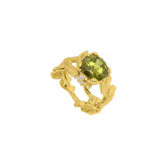 ANEL EUGÉNIO CAMPOS EM PRATA 925% DOURADA