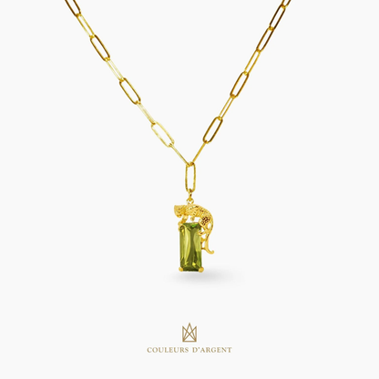 COLAR LEOPARDO C/ ZIRCONIAS PLAQUEADO A OURO