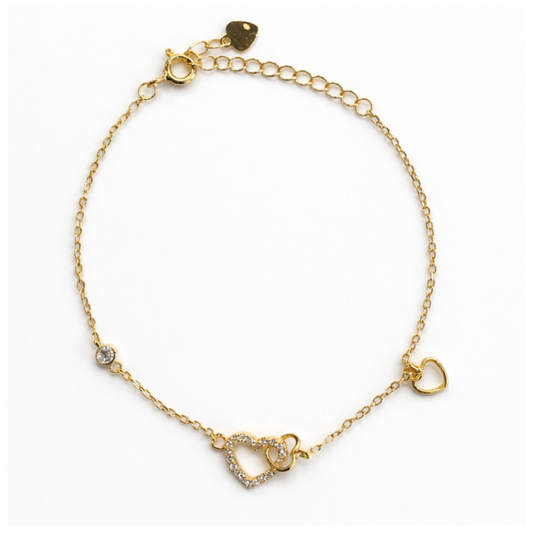 PULSEIRA EM PRATA 925% CORAÇÃO COM ZIRCÓNIAS