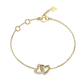 PULSEIRA GUESS EM AÇO DOUBLE HEART COM ZIRCÓNIAS