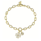 PULSEIRA GUESS EM AÇO DOURADO TREVO COM ZIRCÓNIAS