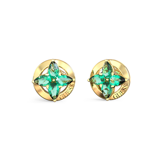 BRINCOS GUESS EM AÇO COM ZIRCÓNIAS VERDES