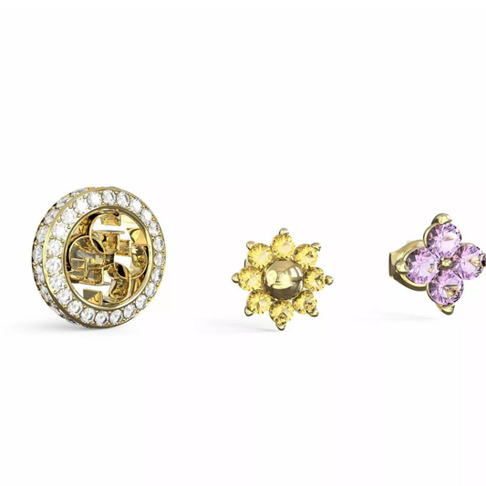 CONJUNTO DE BRINCOS GUESS COM ZIRCÓNIAS