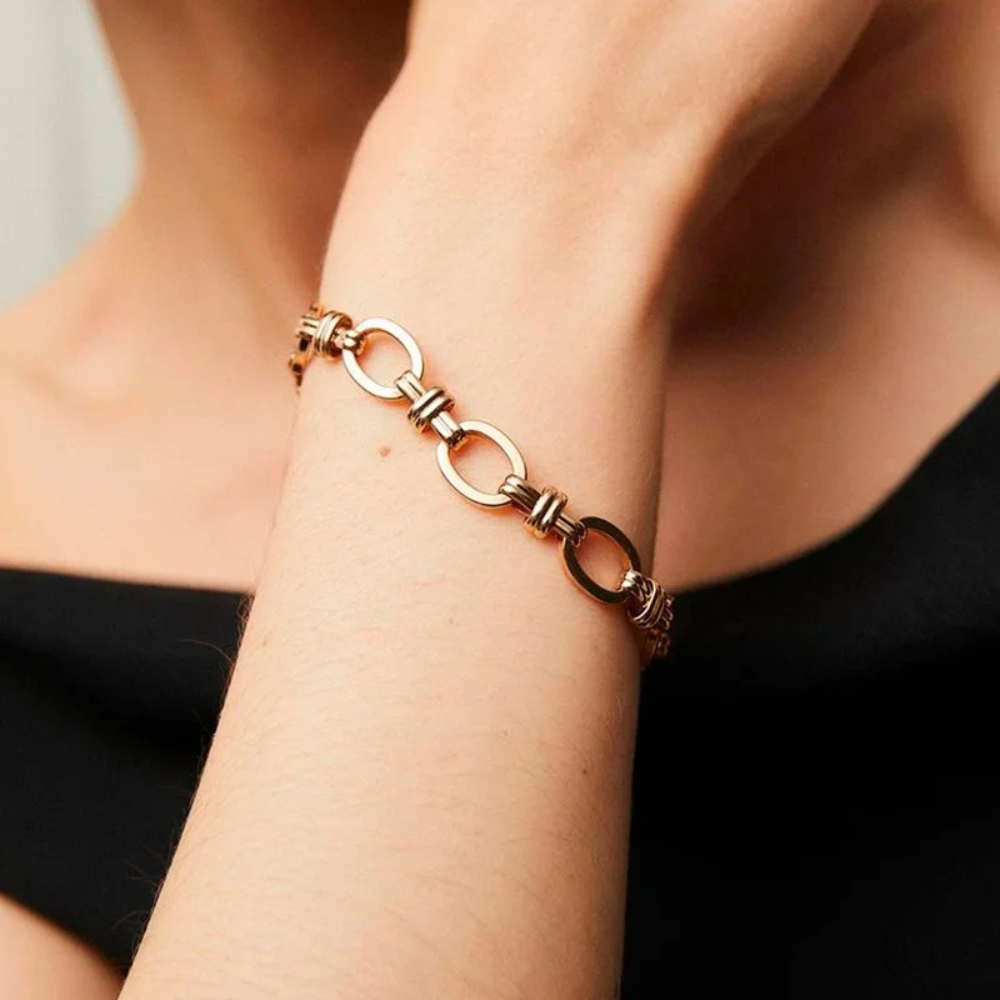 PULSEIRA VIDAL & VIDAL EM BRONZE BANHADO A OURO 18KT