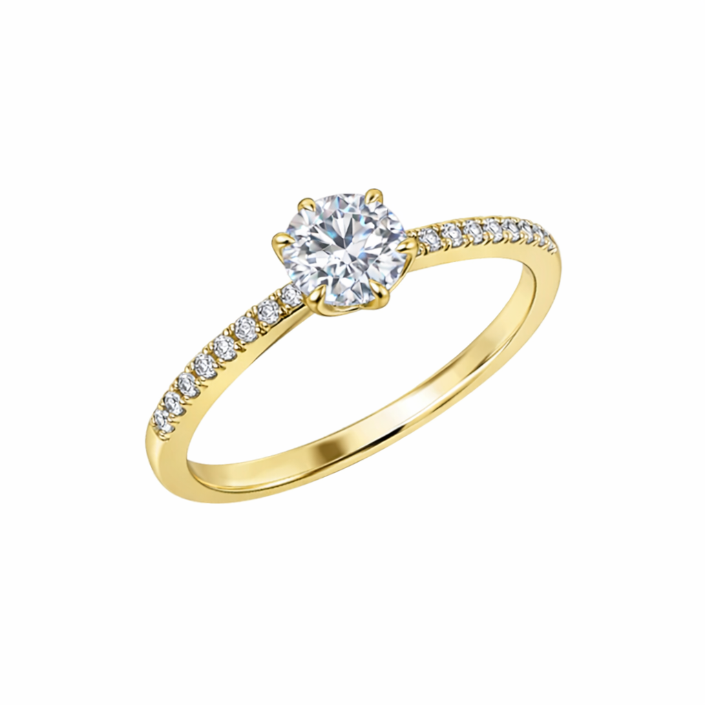 ANEL EM OURO 19.2K C/ DIAMANTES