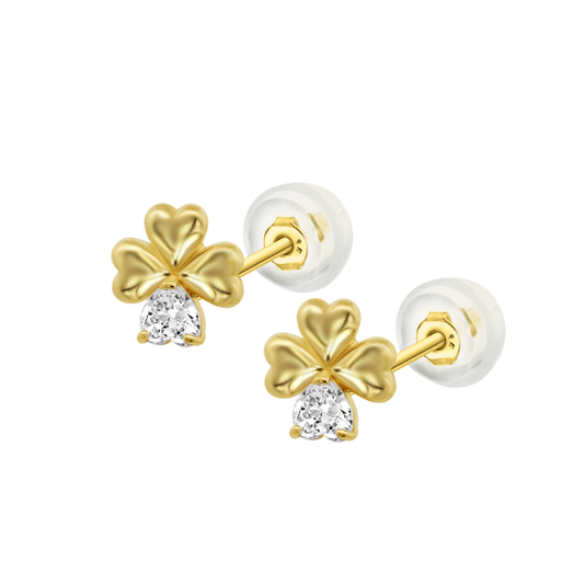BRINCOS EM OURO 9K COM ZIRCONIAS