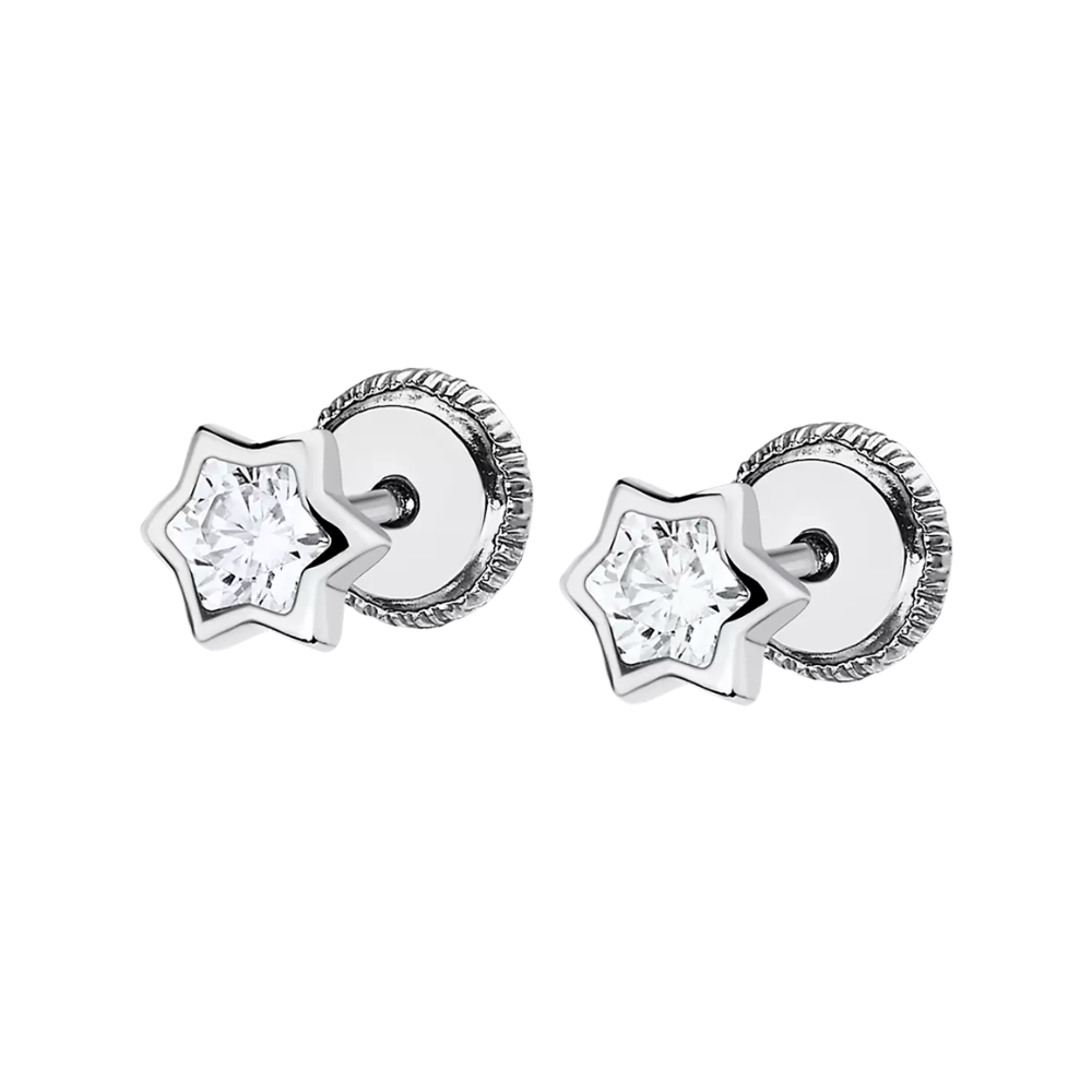 BRINCOS EM OURO 9K COM ZIRCONIAS
