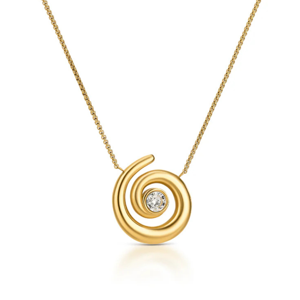 COLAR ONE SENHORA CHESS SPIRAL GOLD