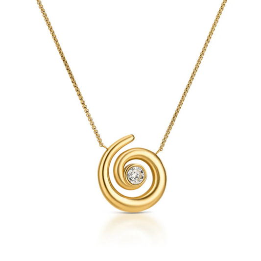 COLAR ONE SENHORA CHESS SPIRAL GOLD