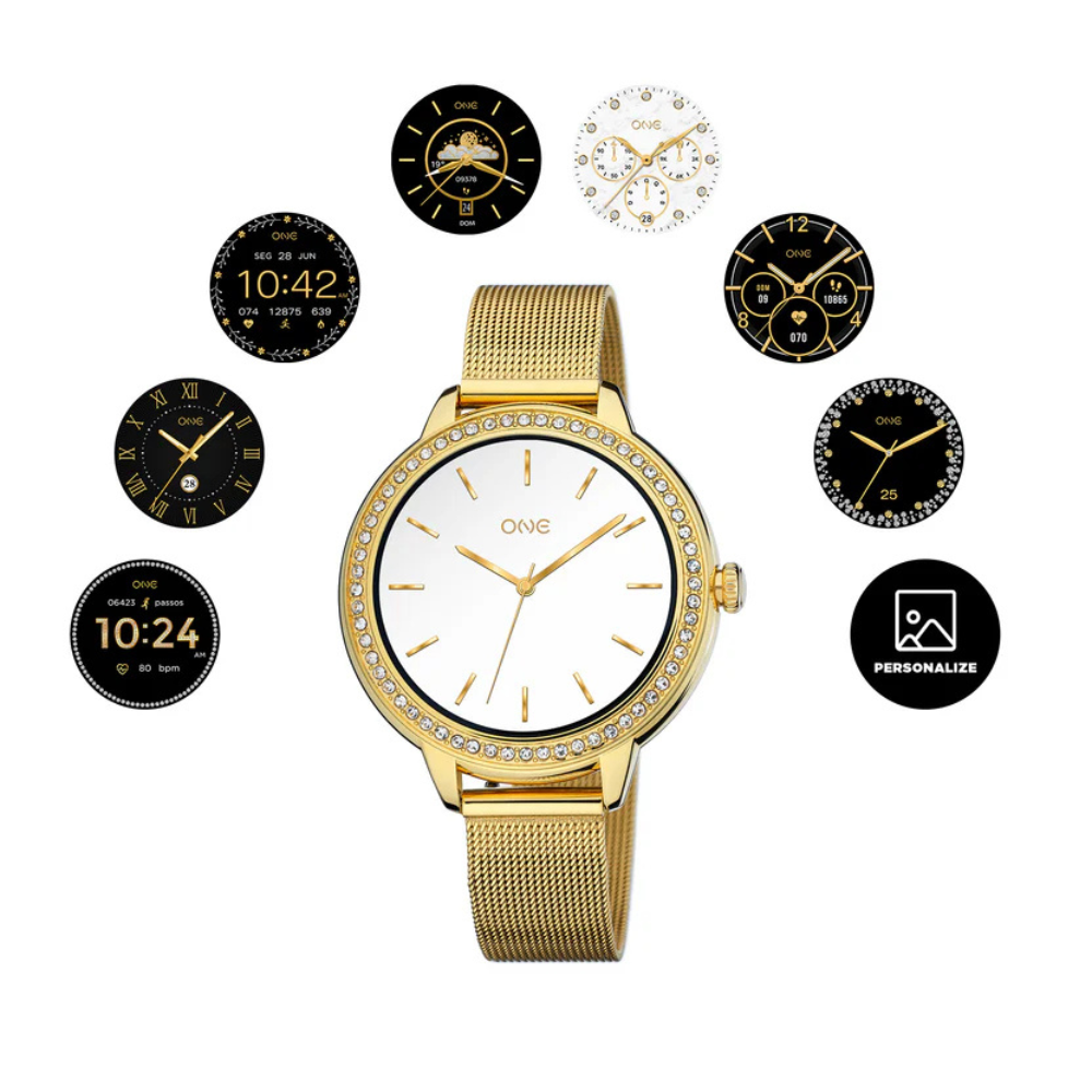 SMARTWATCH ONE SPARK GOLD MESH