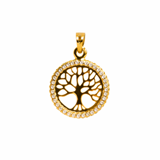 MEDALHA EM OURO 19,2K  C/ ZIRCONIAS