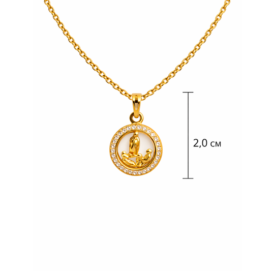 MEDALHA EM OURO 19,2K C/ ZIRCONIAS