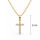 CRUZ EM OURO 19,2K C/ ZIRCONIAS