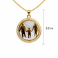 MEDALHA EM OURO 19,2K  MADREPEROLA E ZIRCONIAS ( FAMILIA )
