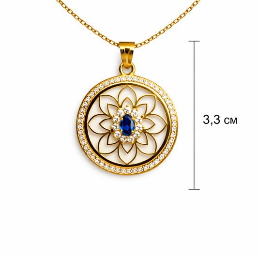 MEDALHA EM OURO 19,2K C/ ZIRCONIAS