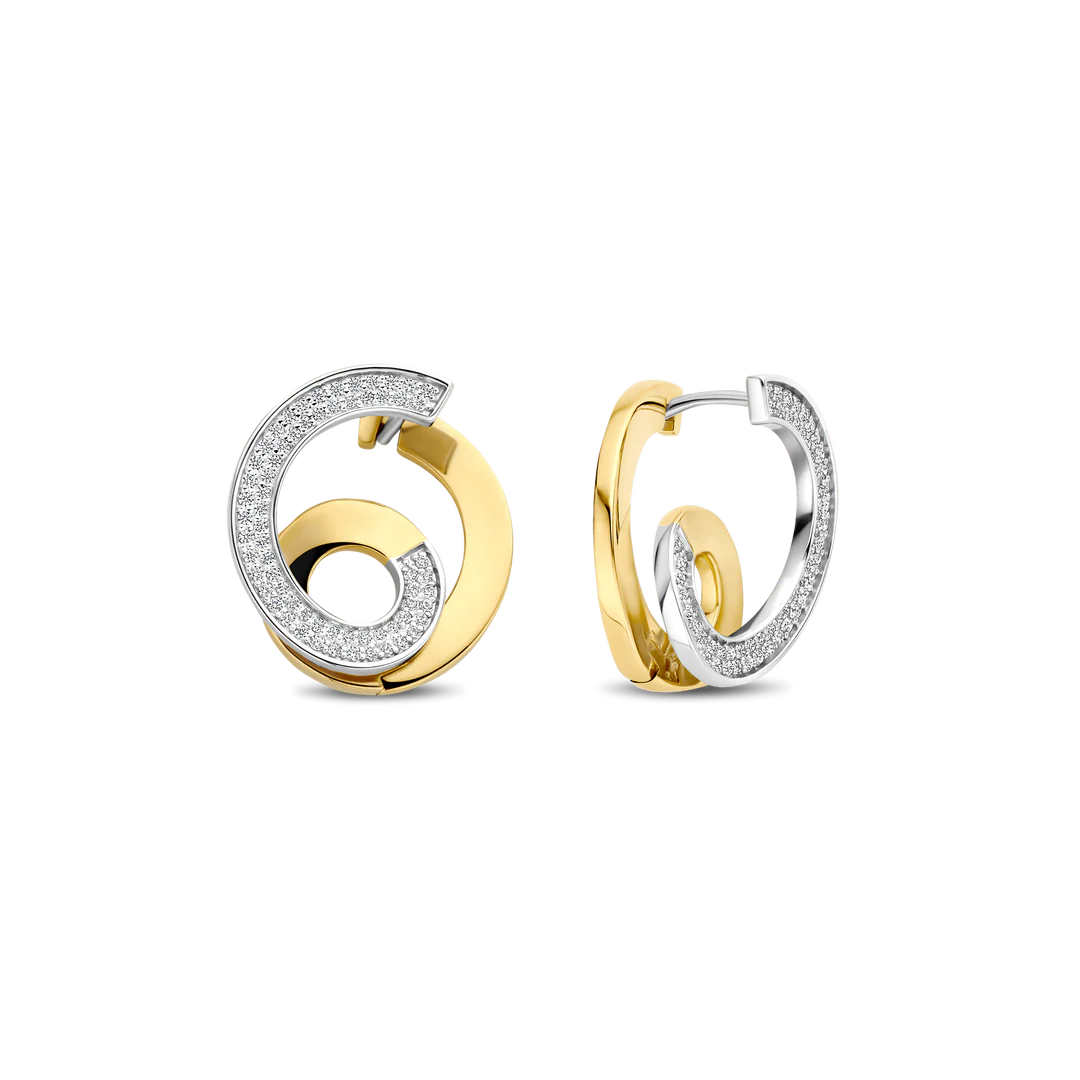 BRINCOS TI SENTO EM PRATA 925% COM ZIRCÓNIAS