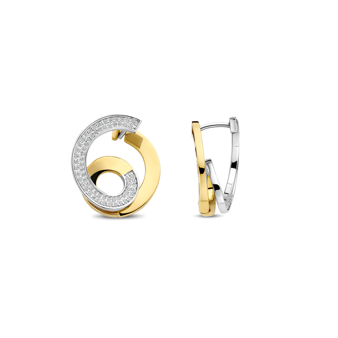 BRINCOS TI SENTO EM PRATA 925% COM ZIRCÓNIAS