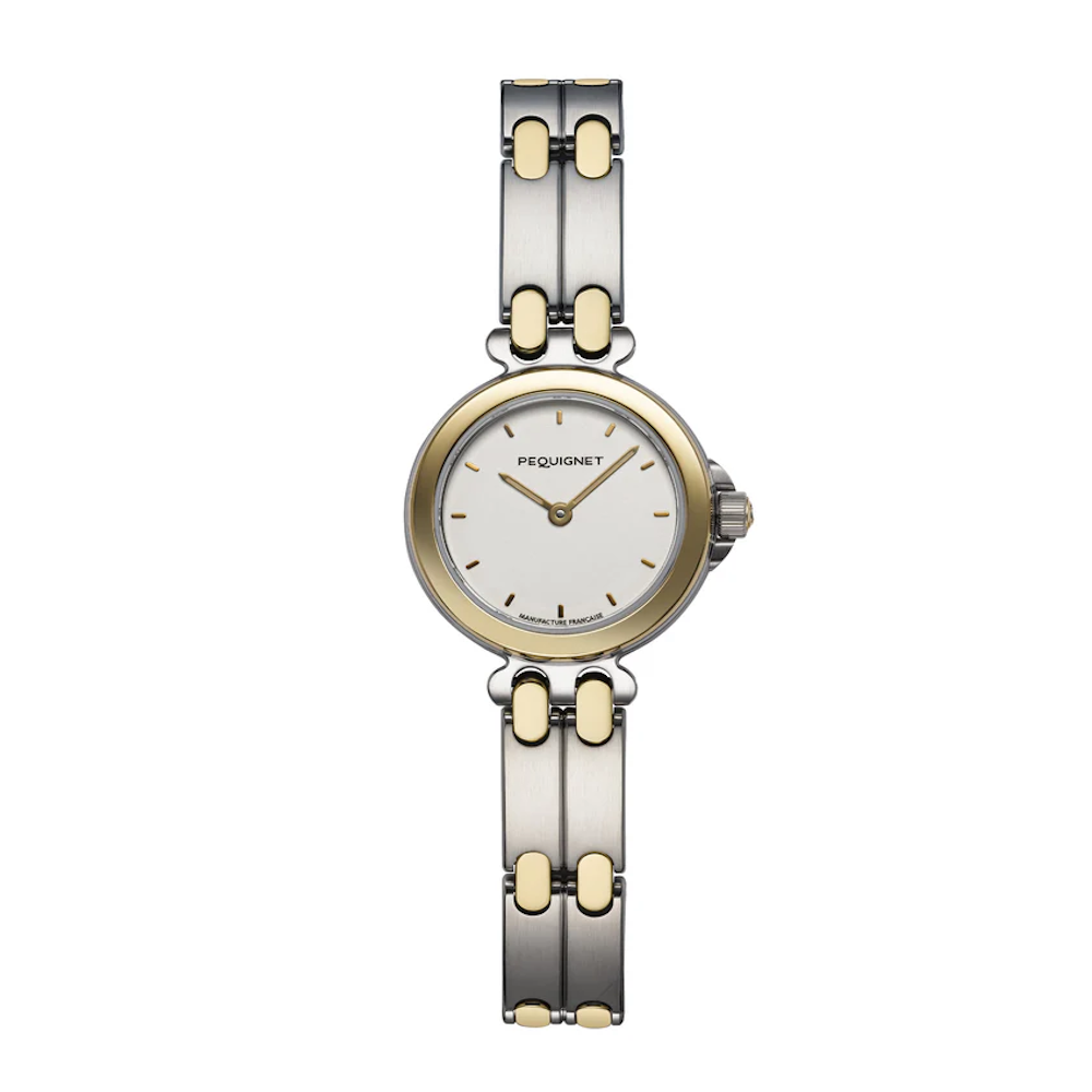RELÓGIO PEQUIGNET MOOREA AÇO E OURO