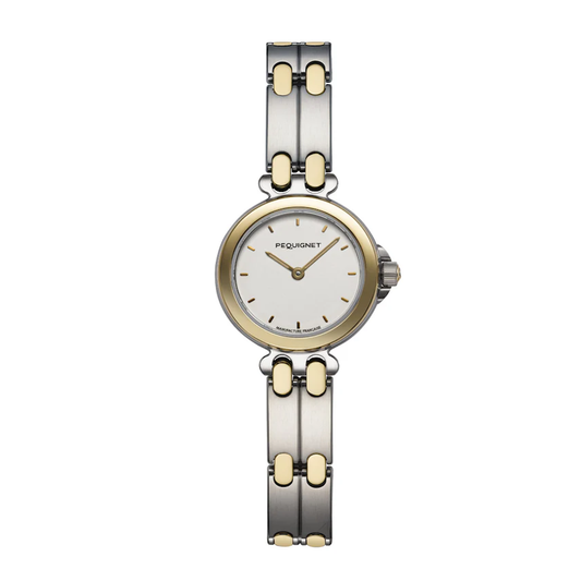 RELÓGIO PEQUIGNET MOOREA AÇO E OURO