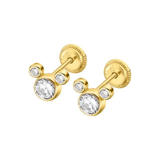 BRINCOS EM OURO 9K 375% C/ ZIRCONIAS