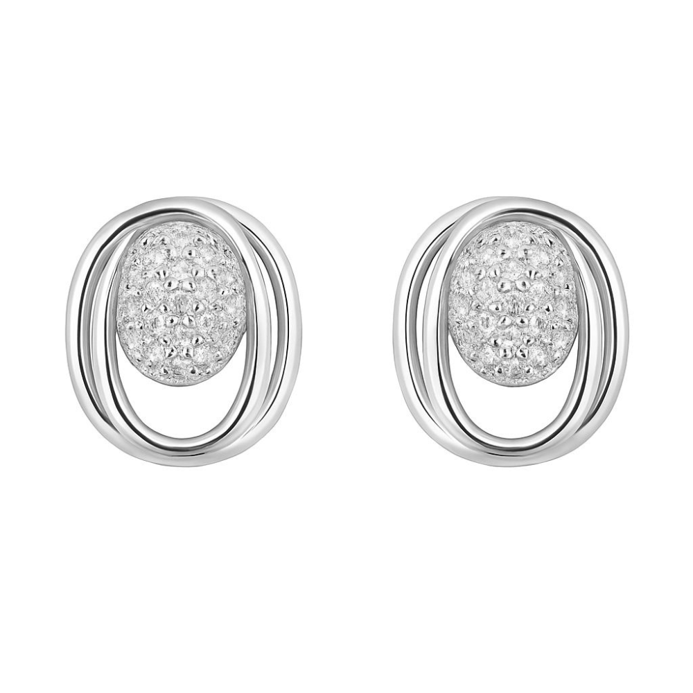 BRINCOS EM PRATA 925 COM ZIRCONIAS