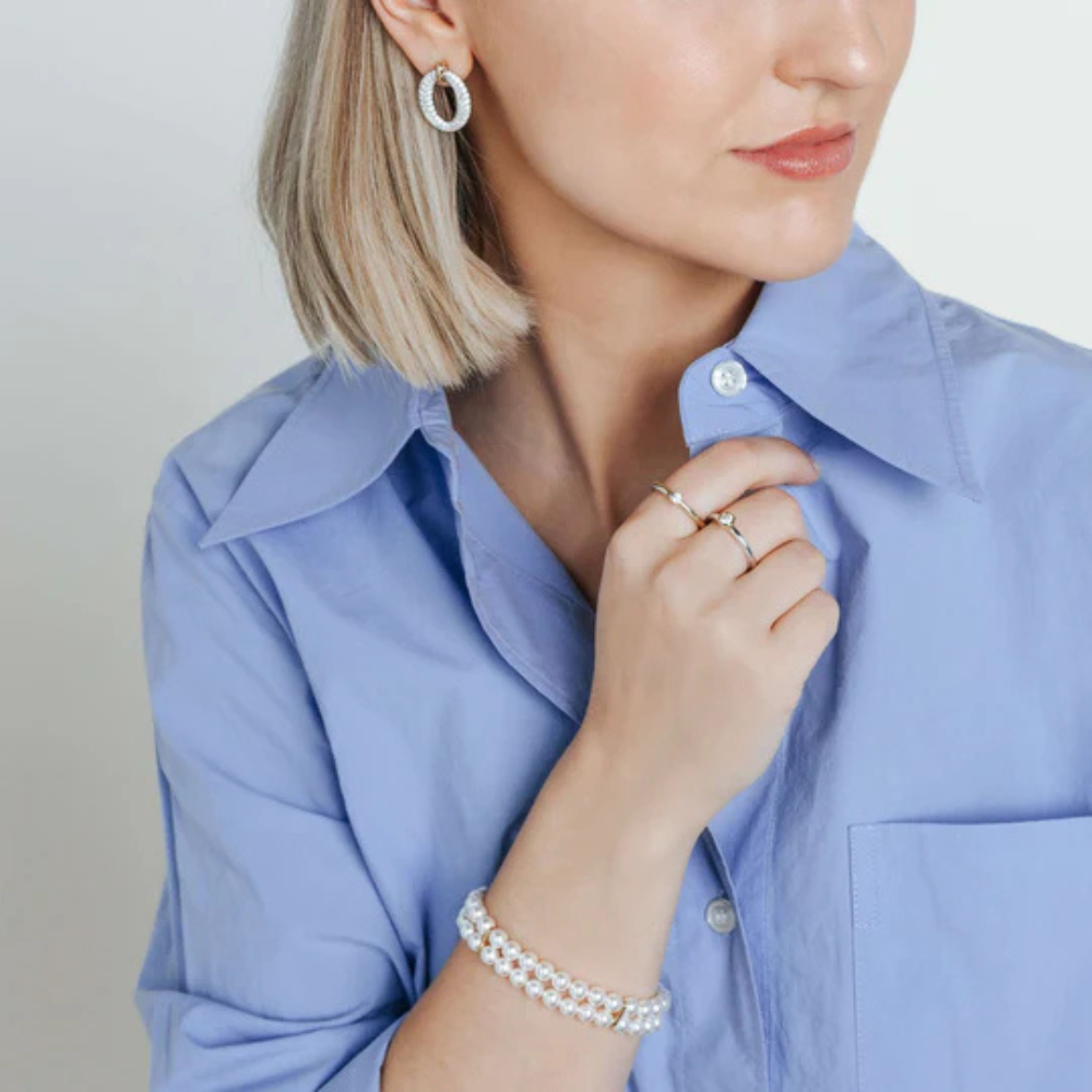 PULSEIRA EM PRATA 925% TI SENTO COM PÉROLAS