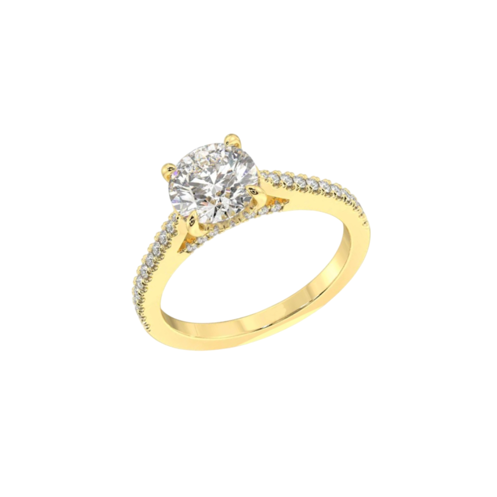 ANEL EM OURO 19,2K C/ DIAMANTES