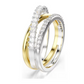 Anel Swarovski Hyperbola ring, Mixed cuts, White, Mixed metal finish 55