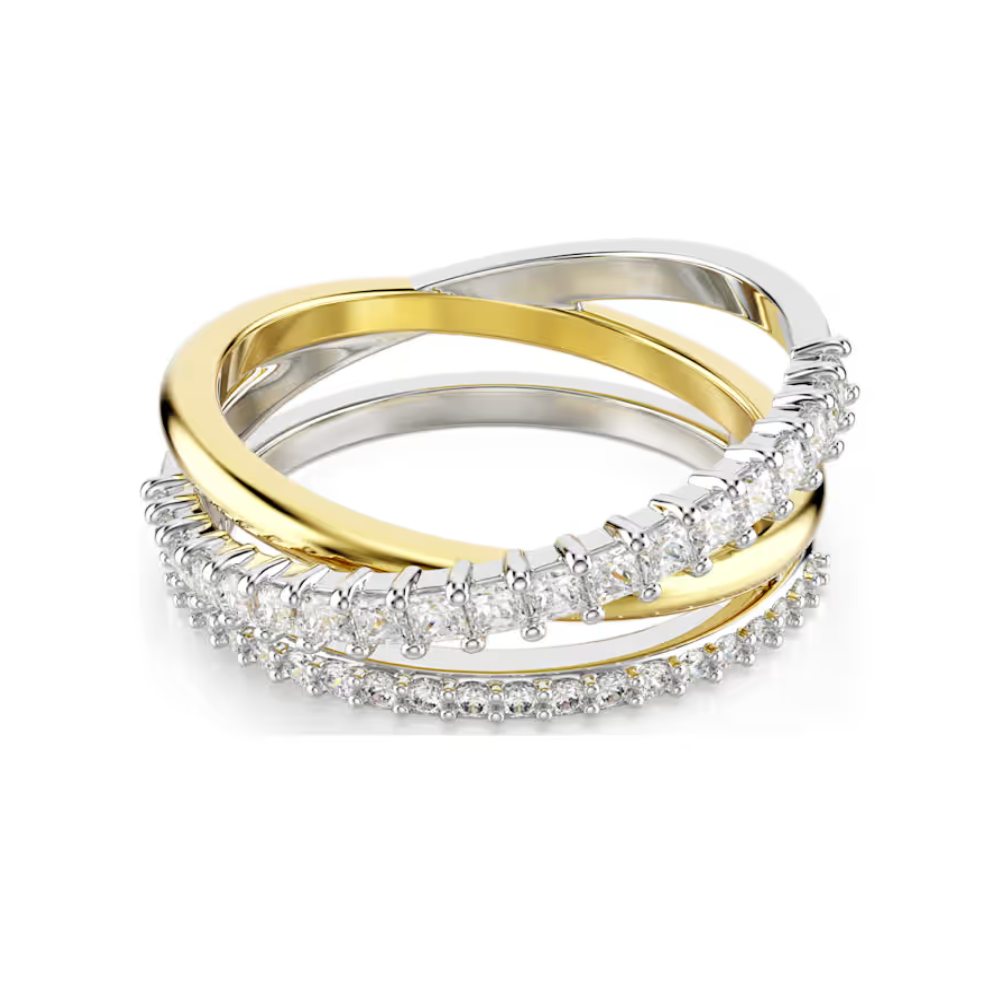 Anel Swarovski Hyperbola ring, Mixed cuts, White, Mixed metal finish 55