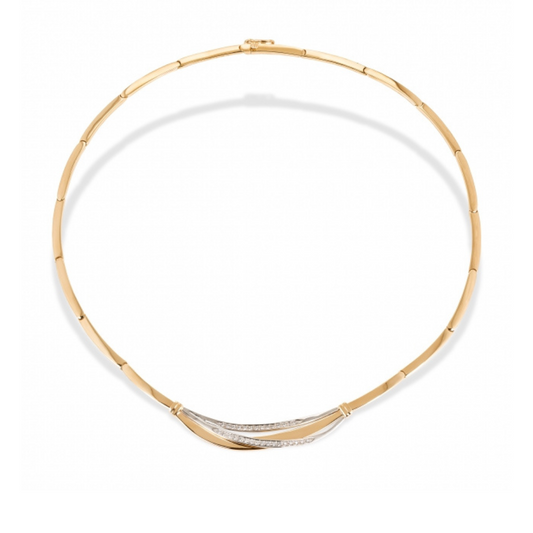 colar em ouro 19.2k com zircônias