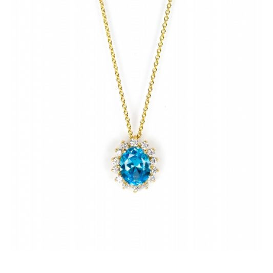 Colar em ouro 9k com zircônias