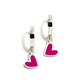 PAR DE BRINCOS AGATHA RUIZ DE LA PRADA PRATA 925 ESMALTE FUXIA
