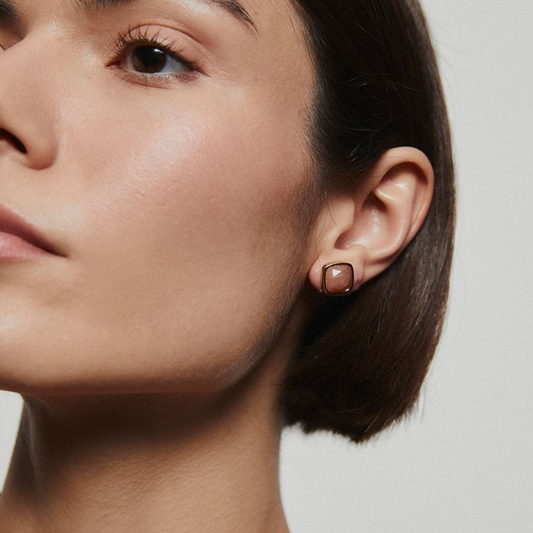 BRINCOS VIDAL & VIDAL EM BRONZE BANHADO A OURO 18K