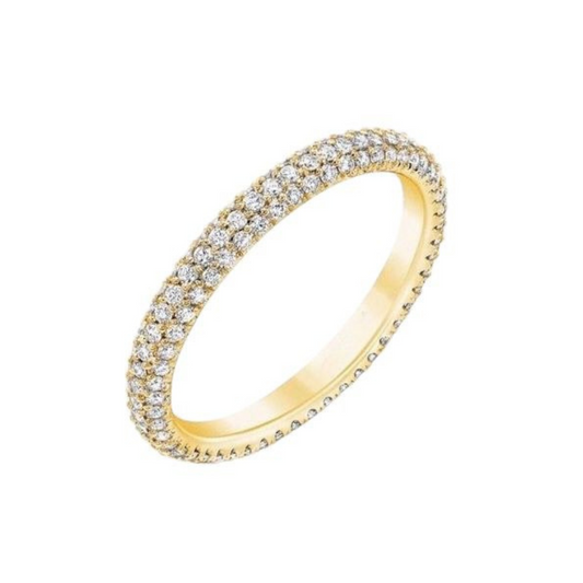 ANEL SENHORA EM OURO 19.2K COM ZIRCONIAS