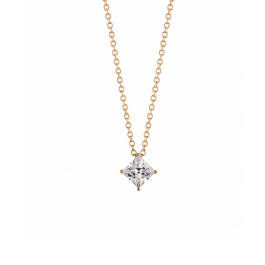 COLAR EM OURO 9K COM ZIRCONIAS- PONTO DE LUZ